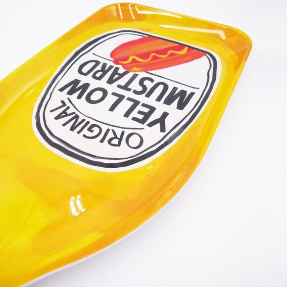 NEW Melamine Figural Platter Yellow Mustard Bottle 20" x 8.75" - Picture 3 of 7